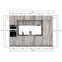 Bucatarie ZONE 340 FRONT PAL K002 / decor K084
